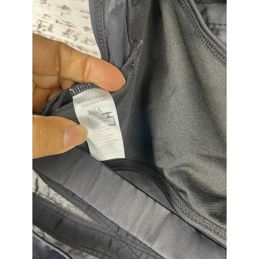 Weissman Leotard Women's XSA Black Mesh Long Sleeve Unitard Dancewear - Picture 3 of 7